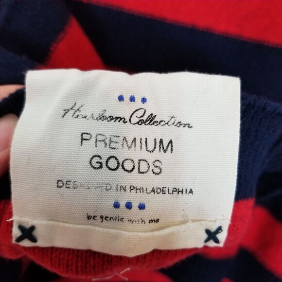 Free People Women Into the Blue Sweater Sz XL Red Blue Boxy Boho Wool Blend - Picture 7 of 11